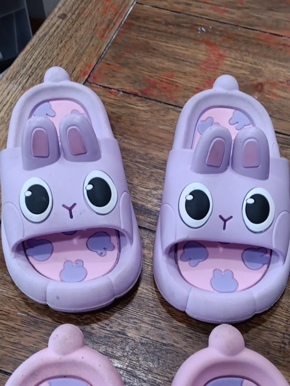Kids Bunny Slide Sandals - Pink/Lavender Bundle